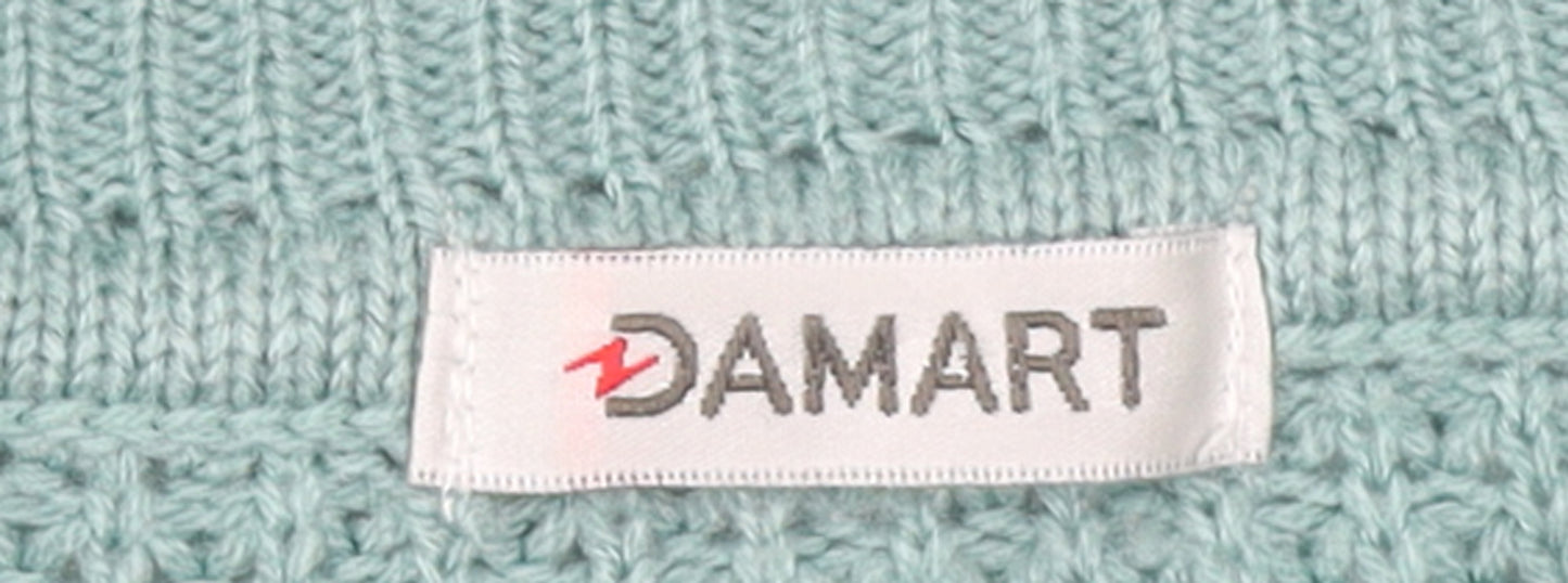 Damart Women’s Green Waffle Knit Mock Neck Jumper Size 14/16