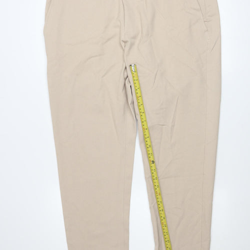 Zara Men Beige Slim Fit Chino Trousers Size M 33in Waist