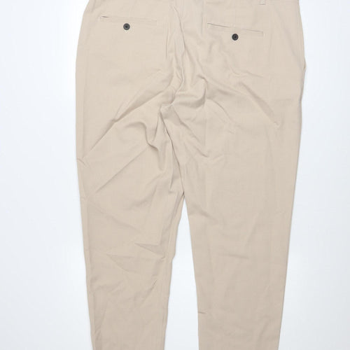 Zara Men Beige Slim Fit Chino Trousers Size M 33in Waist