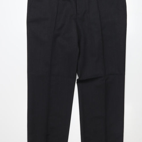 Black Label Peter Drew Men's Black 38L Pleated Wool Blend Dress Trousers