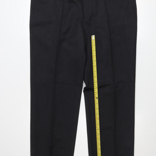 Black Label Peter Drew Men's Black 38L Pleated Wool Blend Dress Trousers