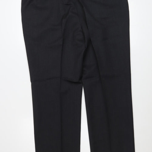 Black Label Peter Drew Men's Black 38L Pleated Wool Blend Dress Trousers