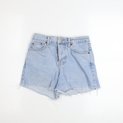 Topshop Women Blue Size 4 Mom Denim High Rise Cut-Off Shorts