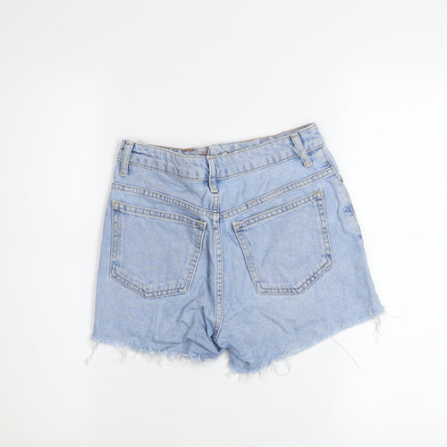 Topshop Women Blue Size 4 Mom Denim High Rise Cut-Off Shorts
