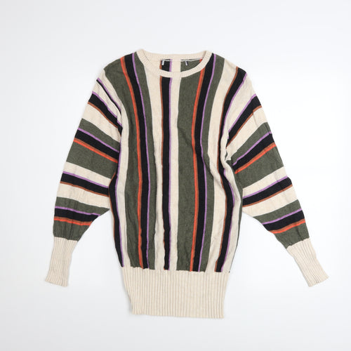 Marks and Spencer Women’s Multicoloured Striped Crew Neck Jumper Size S