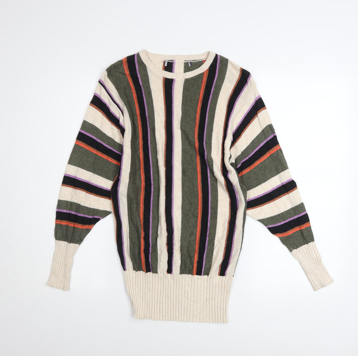 Marks and Spencer Women’s Multicoloured Striped Crew Neck Jumper Size S