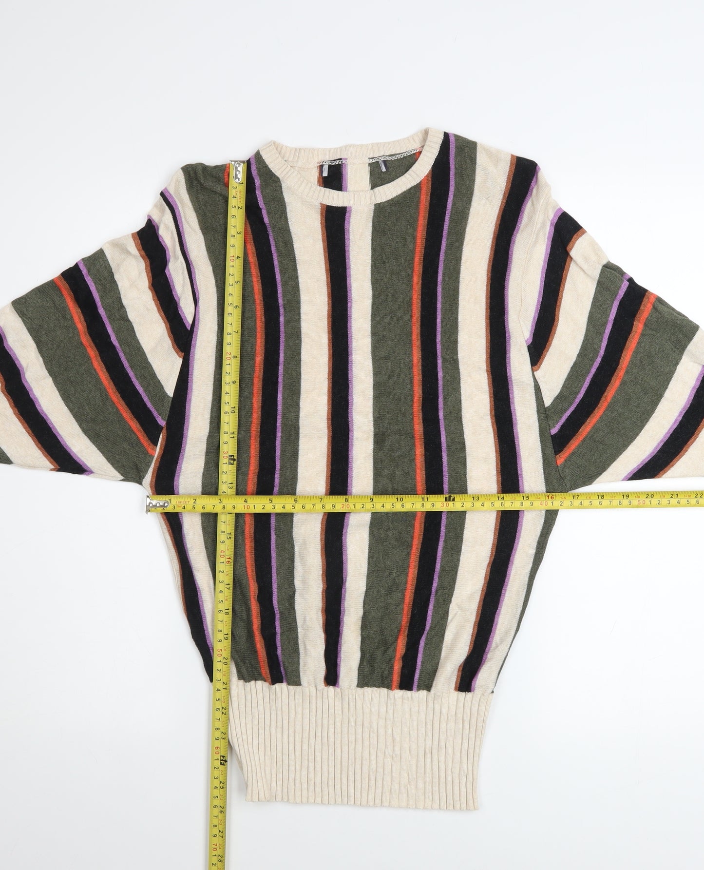 Marks and Spencer Women’s Multicoloured Striped Crew Neck Jumper Size S