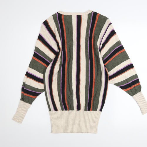 Marks and Spencer Women’s Multicoloured Striped Crew Neck Jumper Size S