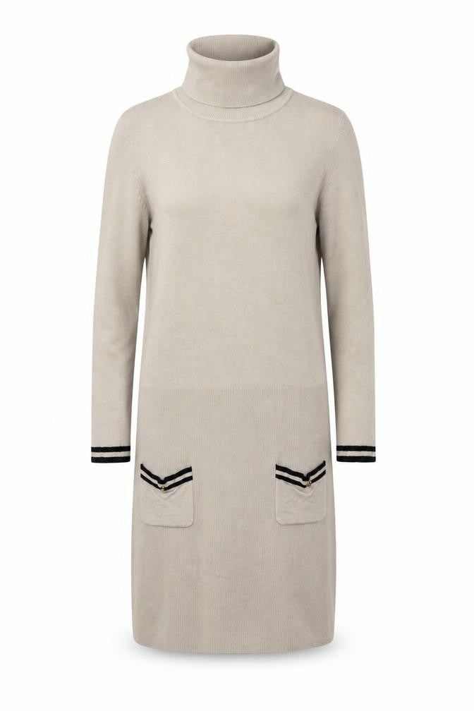 Mango Women Beige Roll Neck Long Sleeve Jumper Dress Size 14