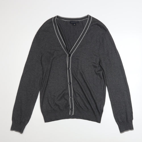 Banana Republic Men's Grey Silk Cotton Cashmere V-Neck Cardigan M