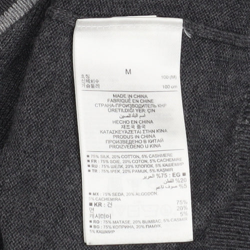 Banana Republic Men's Grey Silk Cotton Cashmere V-Neck Cardigan M