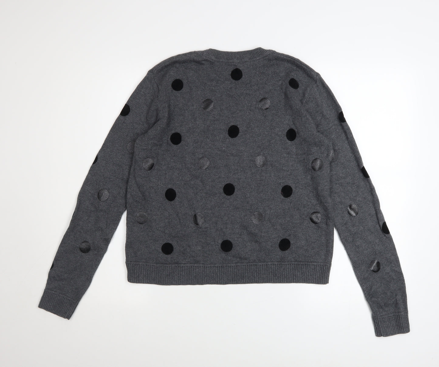 Witchery Womens Grey Polka Dot Knit Pullover Jumper Size M