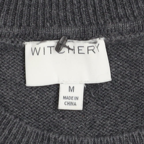 Witchery Womens Grey Polka Dot Knit Pullover Jumper Size M