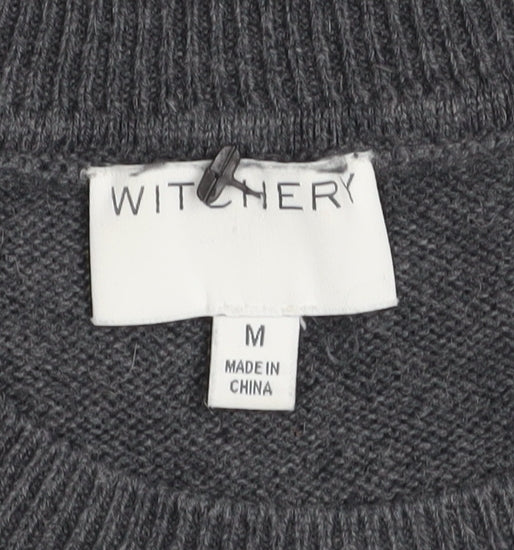 Witchery Womens Grey Polka Dot Knit Pullover Jumper Size M