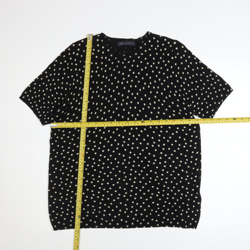 Marks and Spencer Womens Black Polka Dot Short Sleeve Blouse Size 18