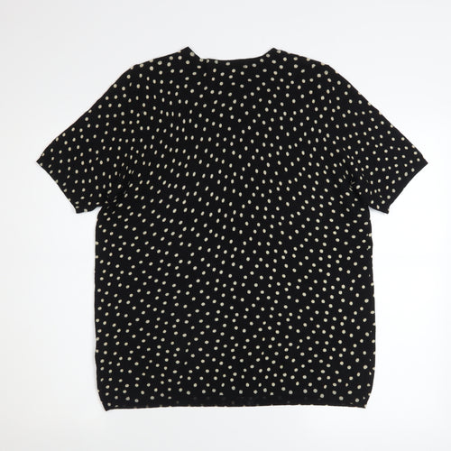 Marks and Spencer Womens Black Polka Dot Short Sleeve Blouse Size 18