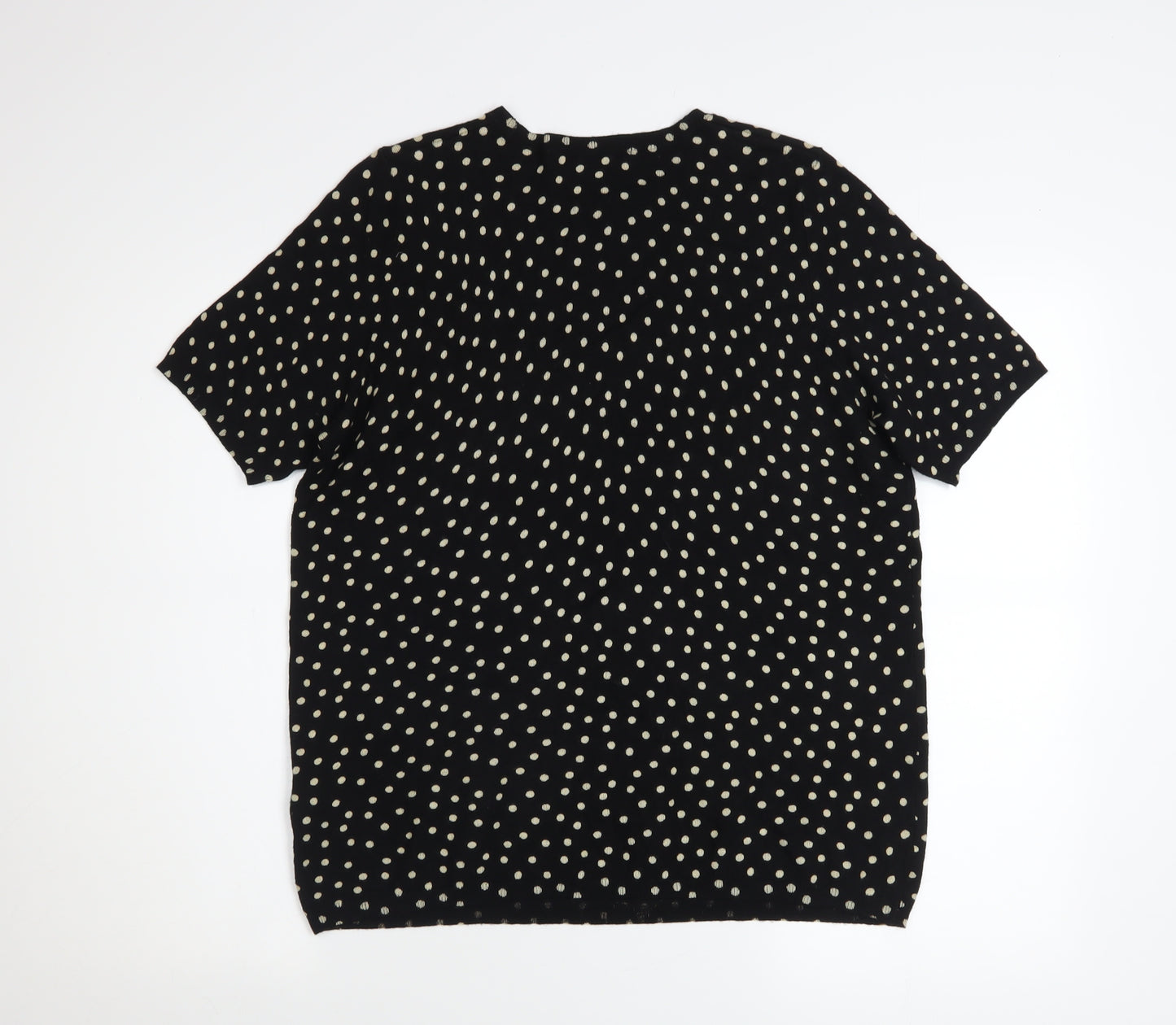 Marks and Spencer Womens Black Polka Dot Short Sleeve Blouse Size 18