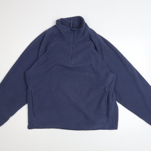 Animal Womens Blue Half Zip Fleece Sweatshirt UK 16 Pullover