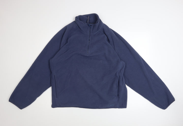 Animal Womens Blue Half Zip Fleece Sweatshirt UK 16 Pullover