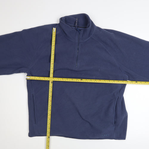 Animal Womens Blue Half Zip Fleece Sweatshirt UK 16 Pullover