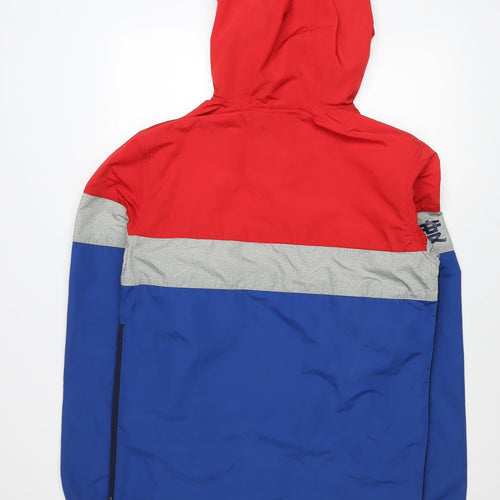 Superdry Men's Red Blue XS Windbreaker Hooded Lightweight Jacket