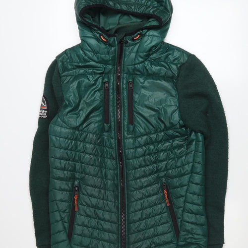 Superdry Men’s Green Storm Hooded Puffer Jacket Size S