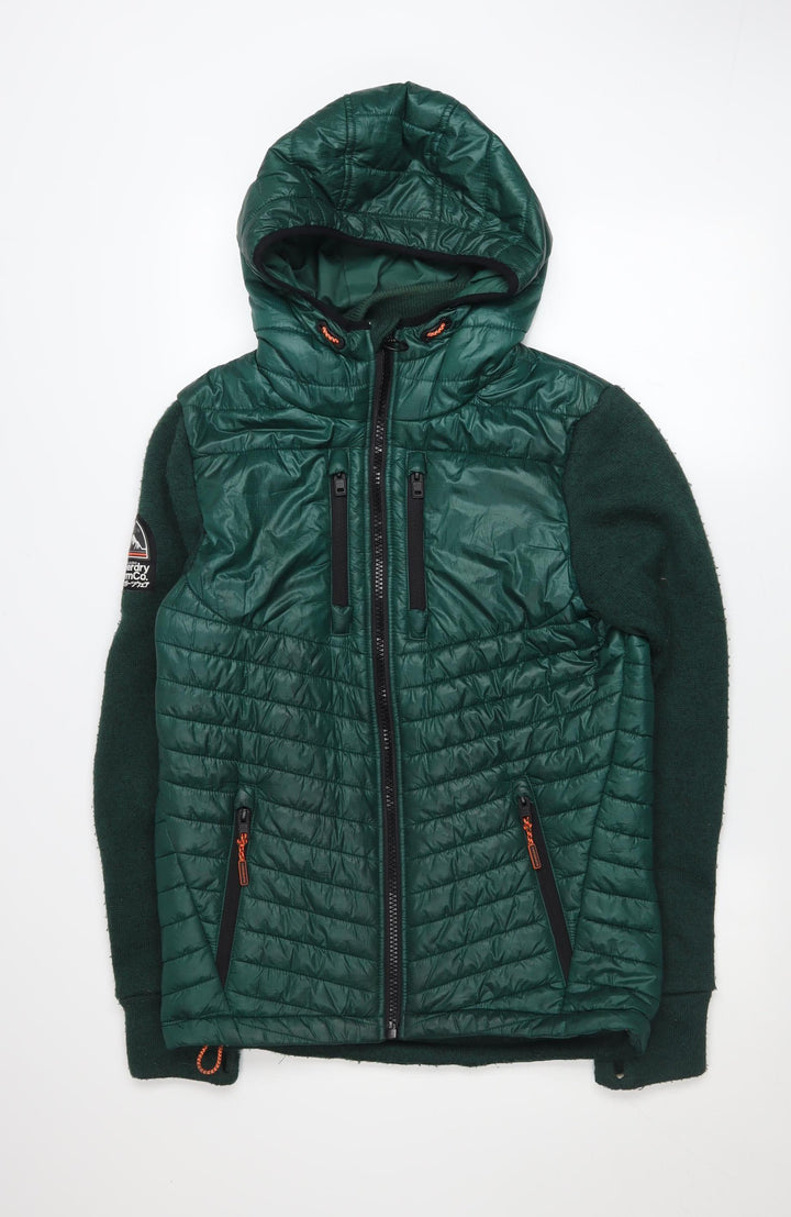 Superdry Men’s Green Storm Hooded Puffer Jacket Size S