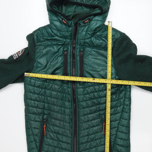 Superdry Men’s Green Storm Hooded Puffer Jacket Size S