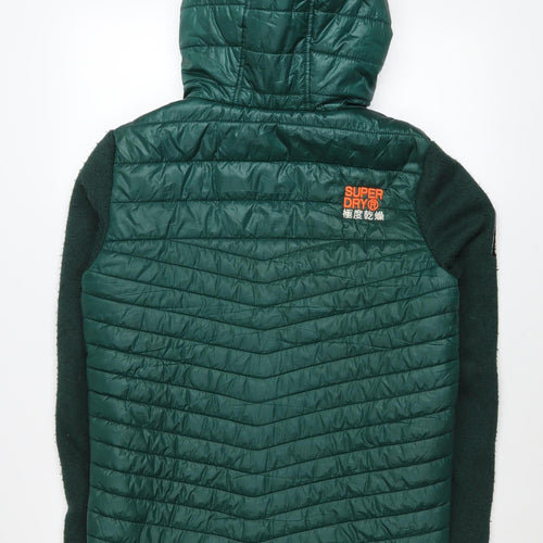 Superdry Men’s Green Storm Hooded Puffer Jacket Size S