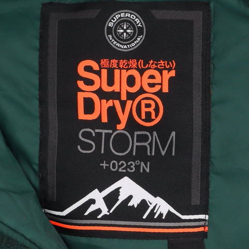 Superdry Men’s Green Storm Hooded Puffer Jacket Size S