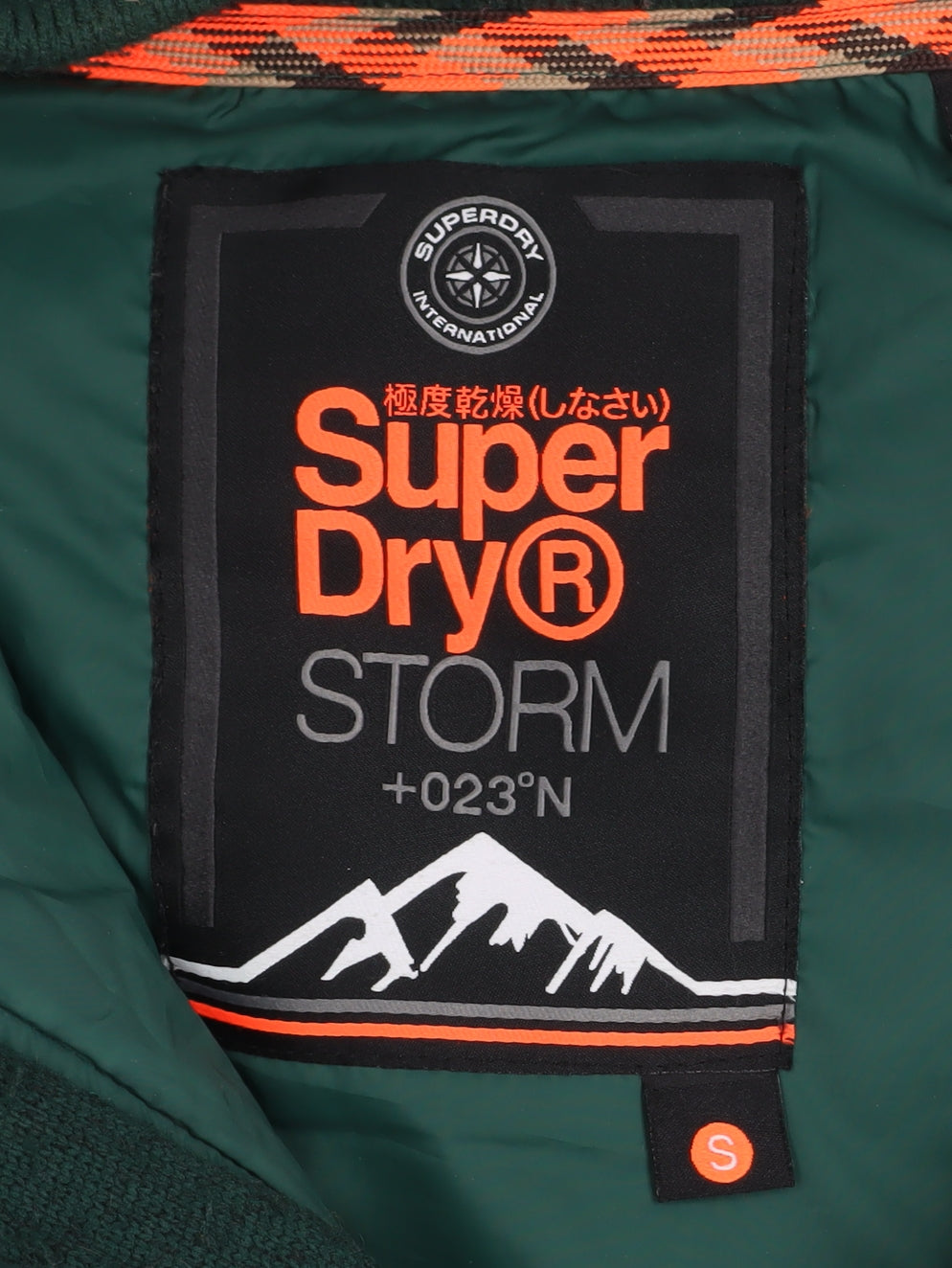 Superdry Men’s Green Storm Hooded Puffer Jacket Size S