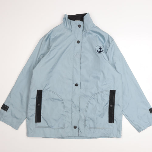 Anne de Lancay Women's Blue Nautical Rain Coat Jacket Size 14/16
