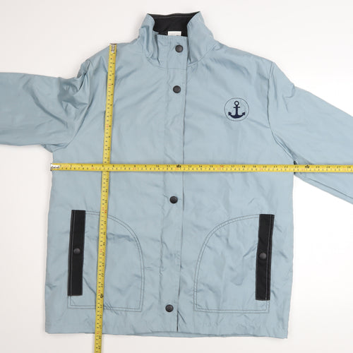 Anne de Lancay Women's Blue Nautical Rain Coat Jacket Size 14/16