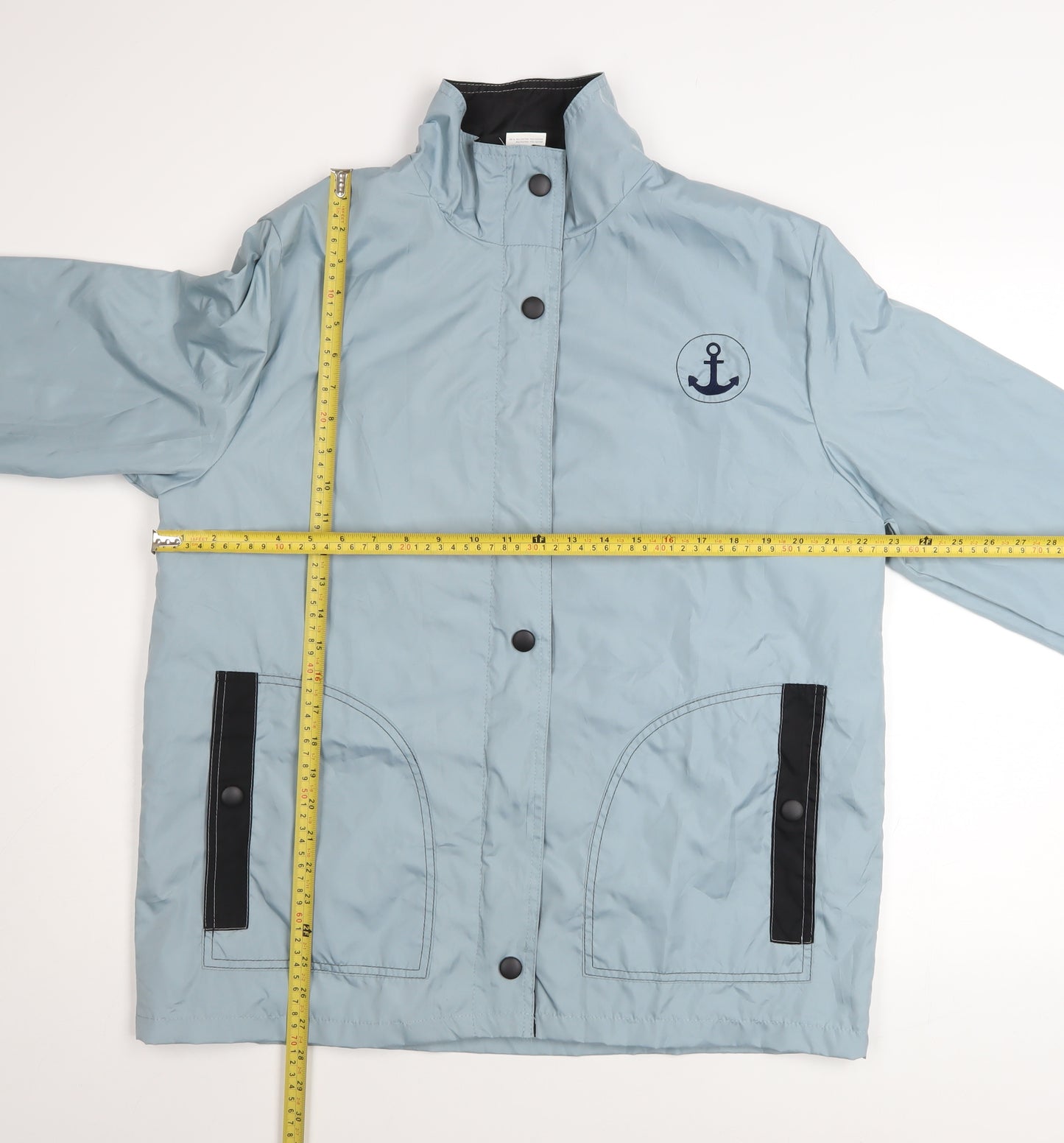 Anne de Lancay Women's Blue Nautical Rain Coat Jacket Size 14/16