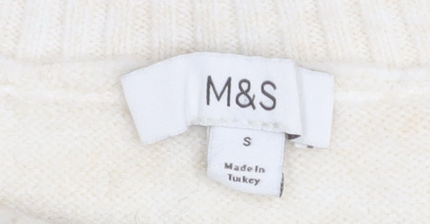 Marks and Spencer Women's Ivory Fair Isle Knit Jumper Size S