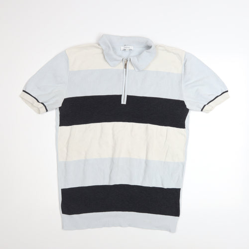 ARNE Men’s Multicoloured Striped Cotton Polo Shirt Size L