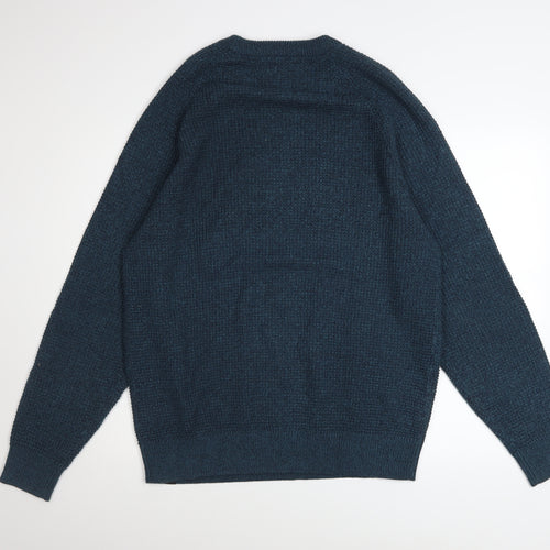 Next Mens Blue XL Crew Neck Knit Pullover Jumper Long Sleeve