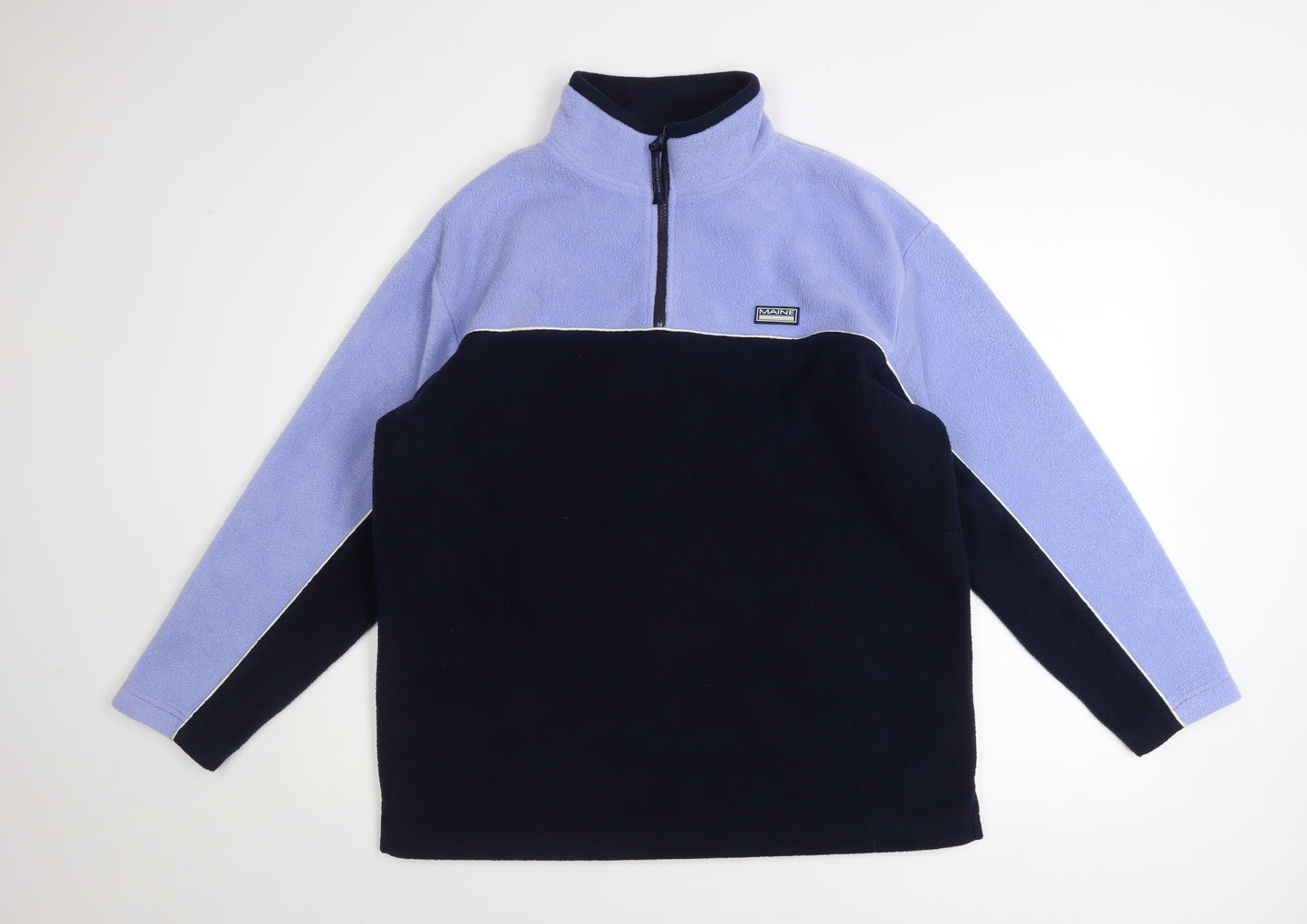 Maine New England Womens Blue Fleece 1/2 Zip Pullover Sweatshirt Size 12