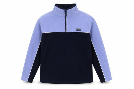 Front view of Maine New England women’s blue fleece 1/2 zip pullover sweatshirt, size UK 12