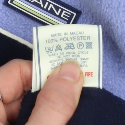 Maine New England Womens Blue Fleece 1/2 Zip Pullover Sweatshirt Size 12