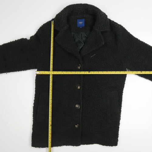 Cotton Traders Womens Green Size 16 Button Overcoat Fleece Lined