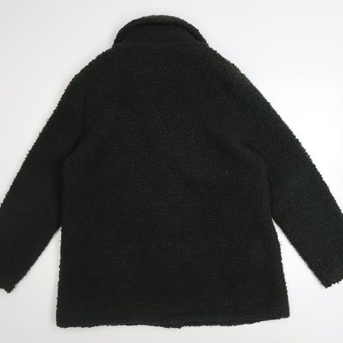 Cotton Traders Womens Green Size 16 Button Overcoat Fleece Lined