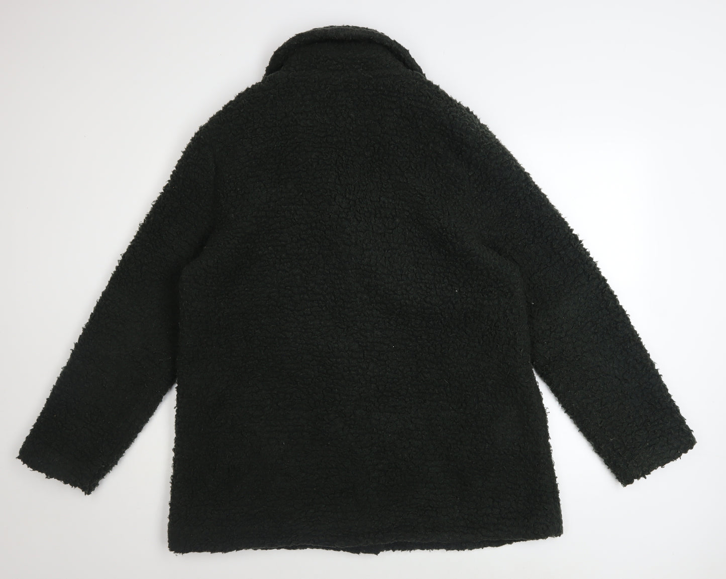 Cotton Traders Womens Green Size 16 Button Overcoat Fleece Lined