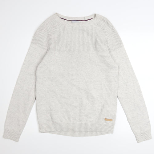 Esprit Men’s Beige Cotton Crew Neck Pullover Jumper Size S
