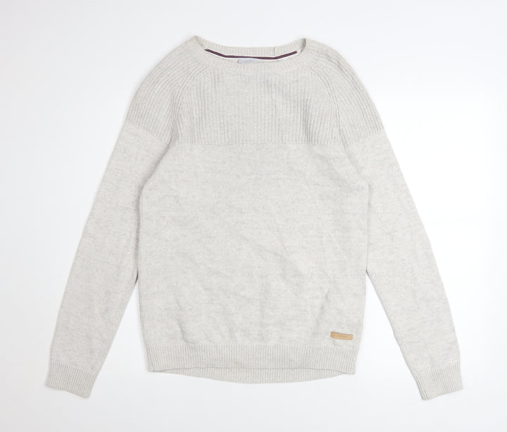 Esprit Men’s Beige Cotton Crew Neck Pullover Jumper Size S