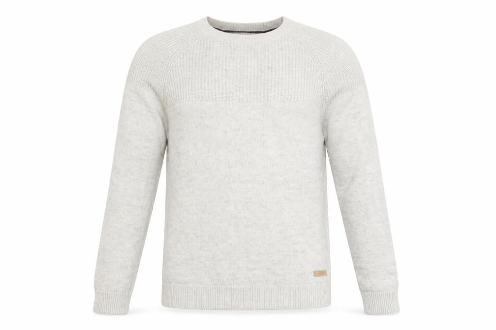 Front view of ESPRIT Men’s Beige Cotton Crew Neck jumper, size S