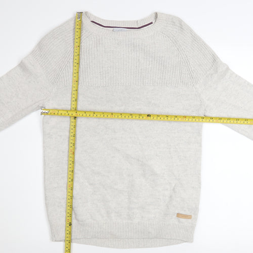 Esprit Men’s Beige Cotton Crew Neck Pullover Jumper Size S