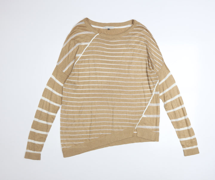 Maison de Nimes Women’s Beige Striped Crew Neck Pullover Jumper XL