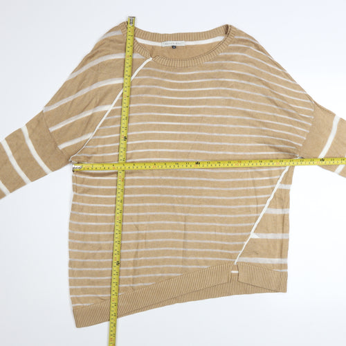 Maison de Nimes Women’s Beige Striped Crew Neck Pullover Jumper XL