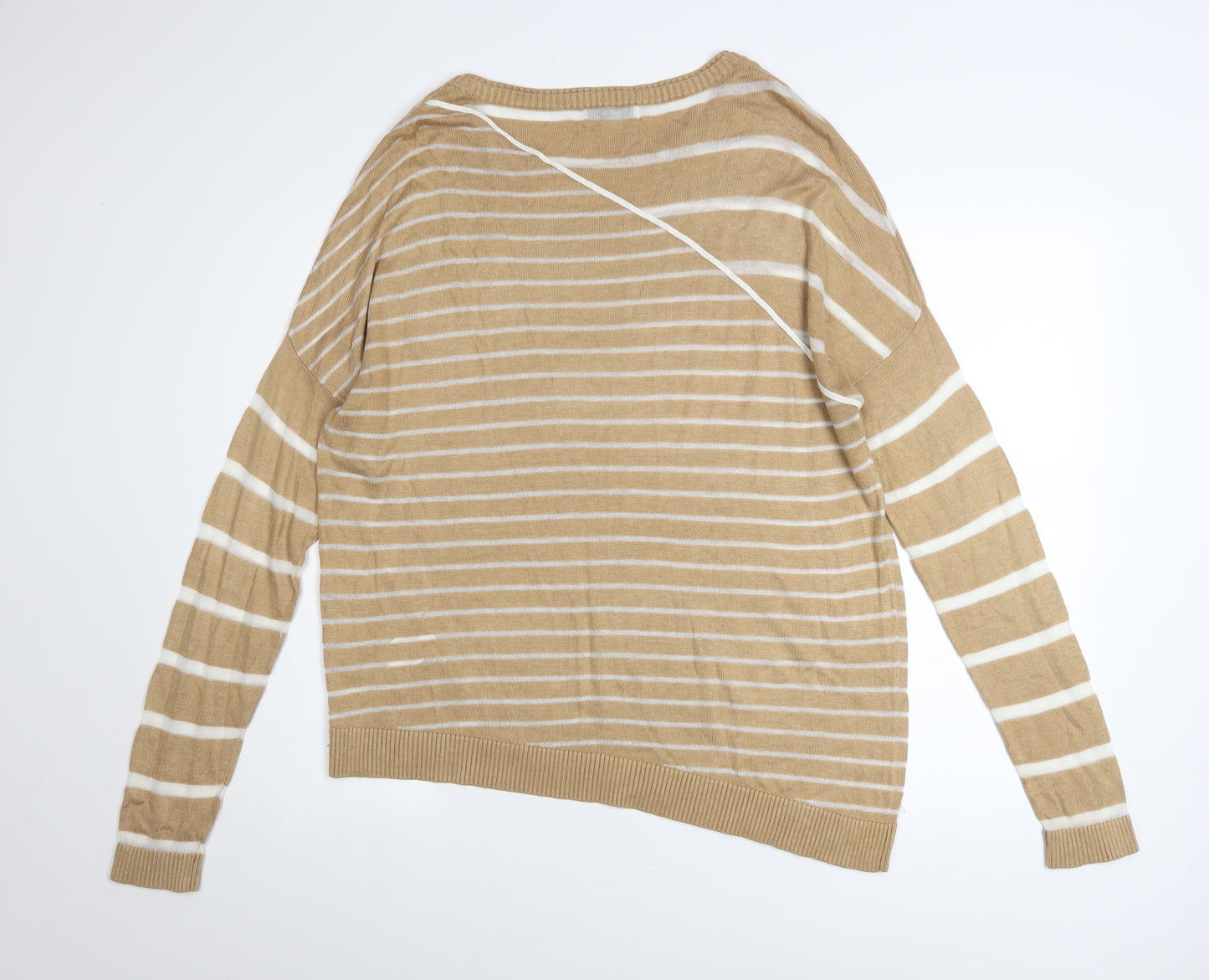 Maison de Nimes Women’s Beige Striped Crew Neck Pullover Jumper XL